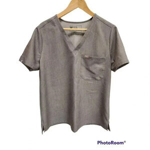 Figs Scrub Top Gray Womens size large